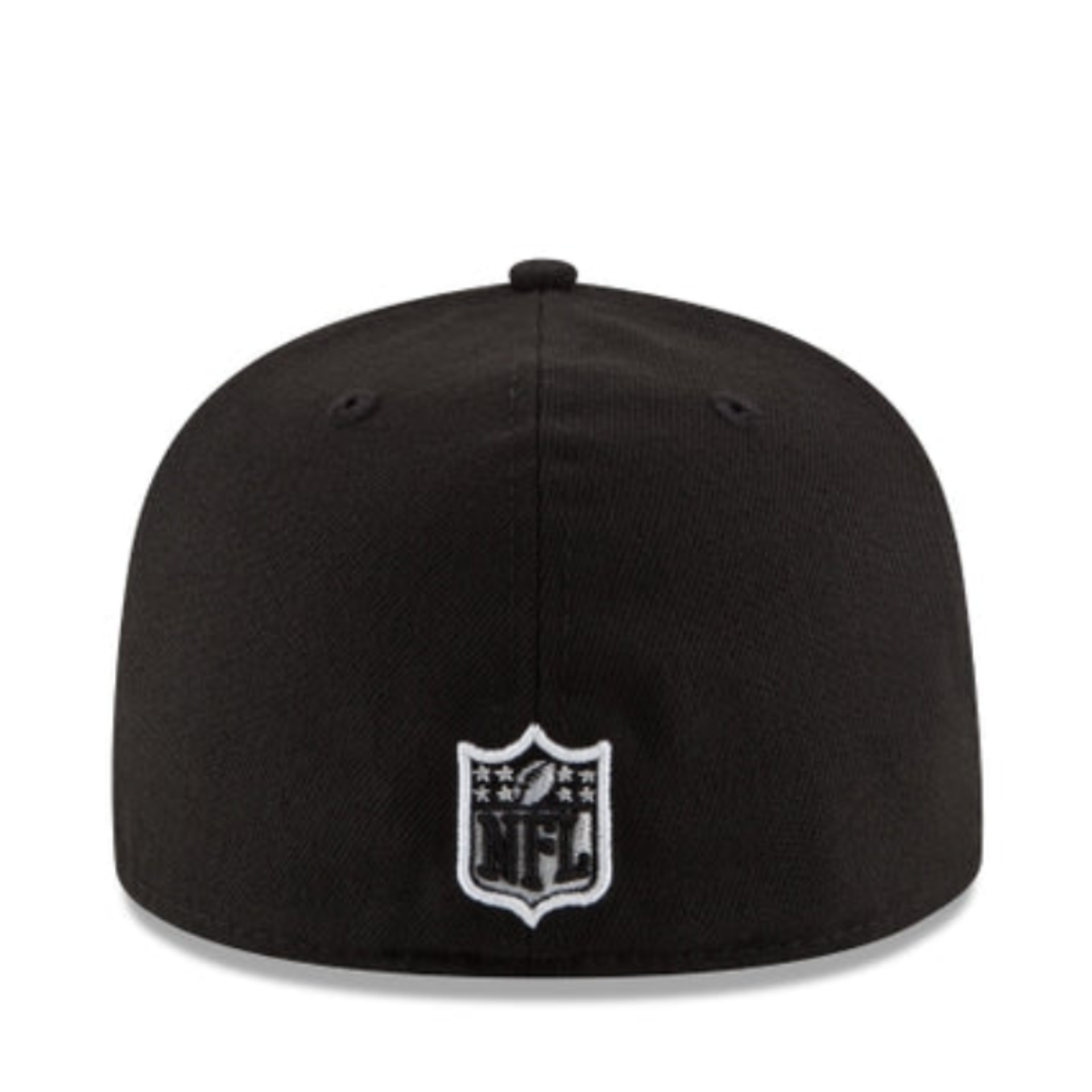 Back of New Era Tampa Bay Buccaneers Black White 59FIFTY Fitted Hat