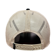 back of Goorin Bros The Mustang Taupe Trucker Mesh Snapback