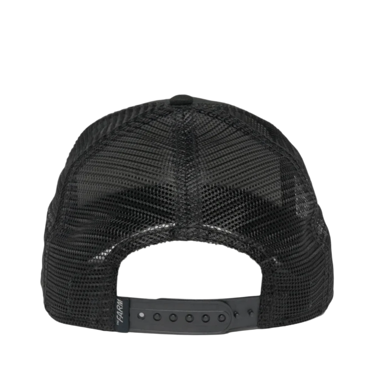 back of Goorin Bros The French Frenchie Dog Black Trucker Mesh Snapback