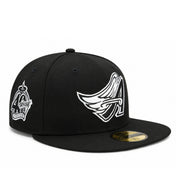 New Era Los Angeles Anaheim Angels Cooperstown 40th Black White 59FIFTY Fitted Hat front right view