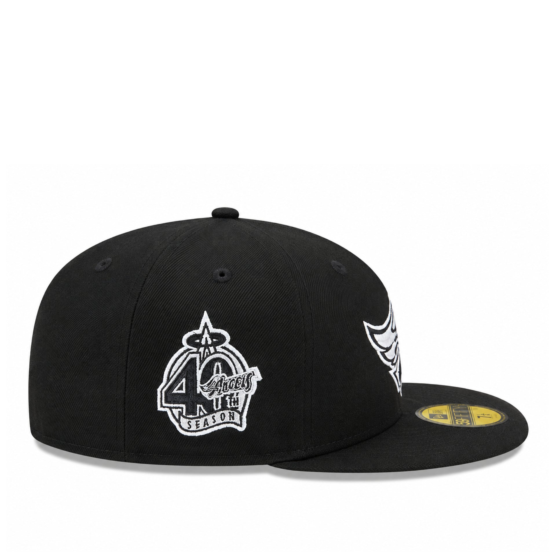 New Era Los Angeles Anaheim Angels Cooperstown 40th Black White 59FIFTY Fitted Hat side view