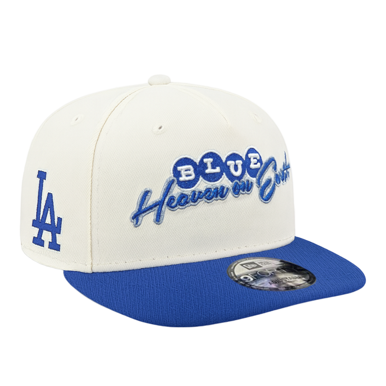 New Era Los Angeles Dodgers Heaven on Earth Chrome Blue 9FORTY A-Frame Snapback Hat