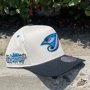 off white black toronto blue jays overspray pro pinch fit mitchell and ness snapback