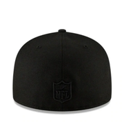back of New Era NFL Los Angeles Rams Black on Black 59FIFTY Fitted Cap
