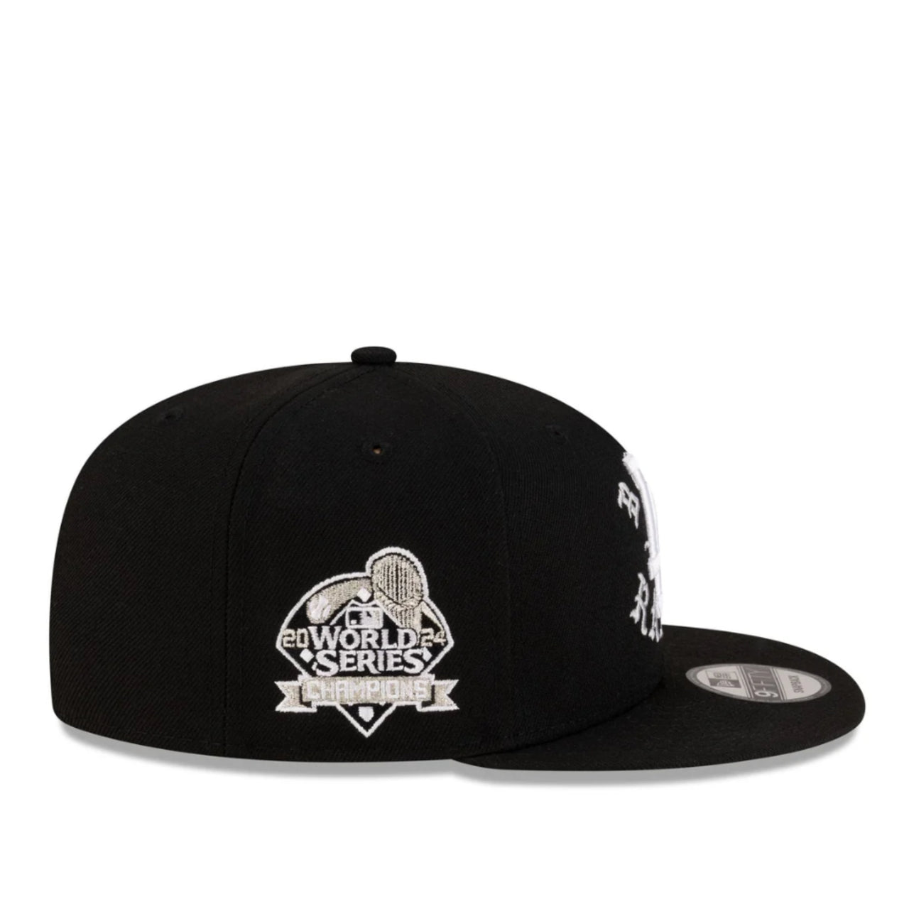 side of New Era Los Angeles Dodgers Born x Raised 2024 World Series Champions Black 9FIFTY Snapback Hat