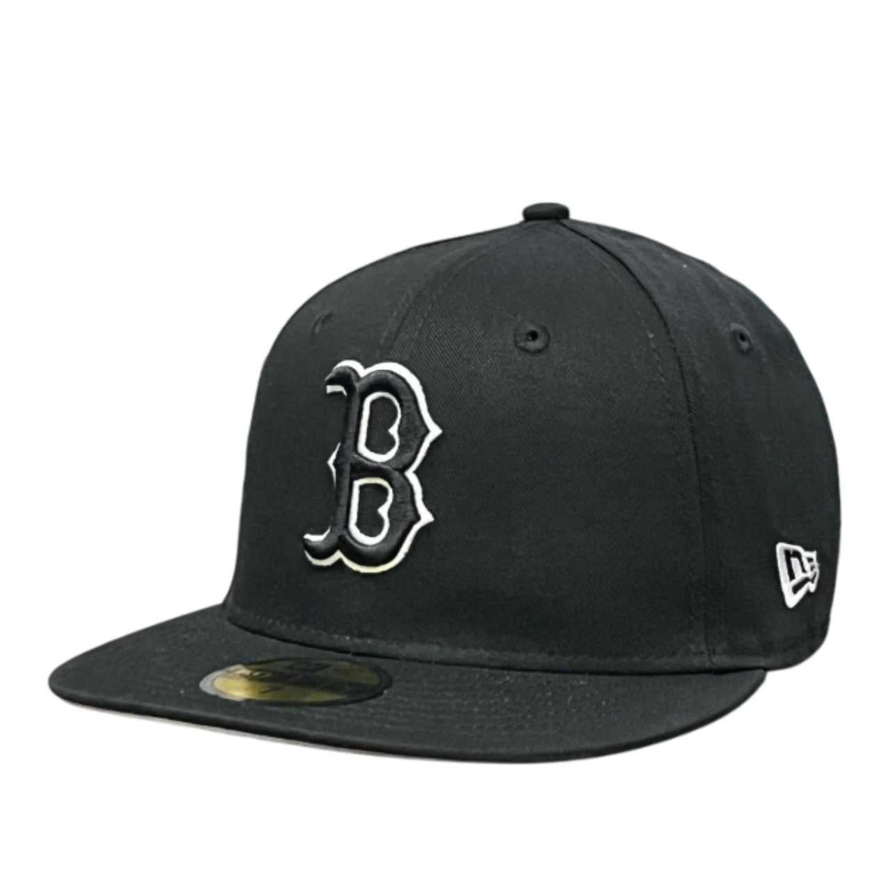 Boston Red Sox Black White Outline Algodon 59FIFTY Fitted Hat