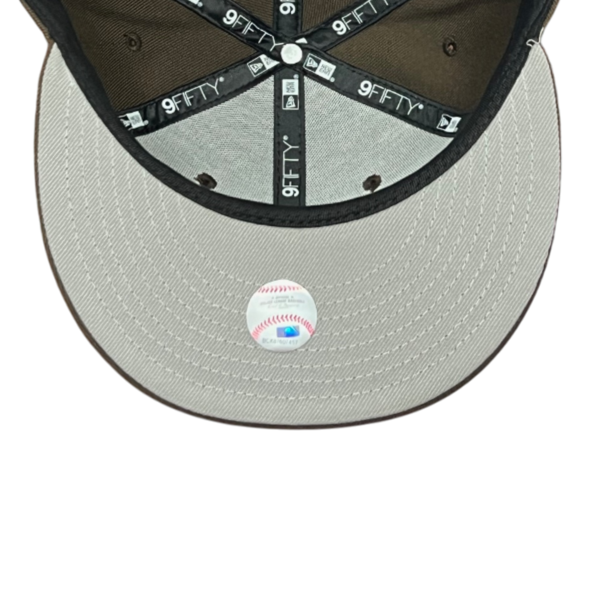 gray bottom of Las Vegas Raiders Walnut Brown 9FIFTY Snapback Hat
