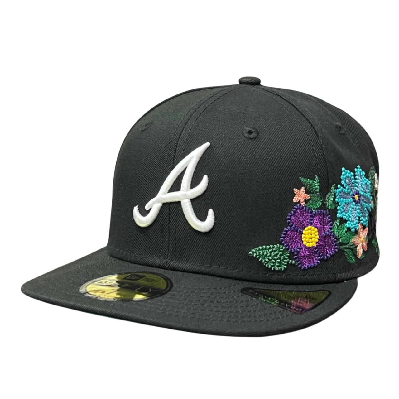 Atlanta Braves Tonal Florals Black 59FIFTY Fitted Hat