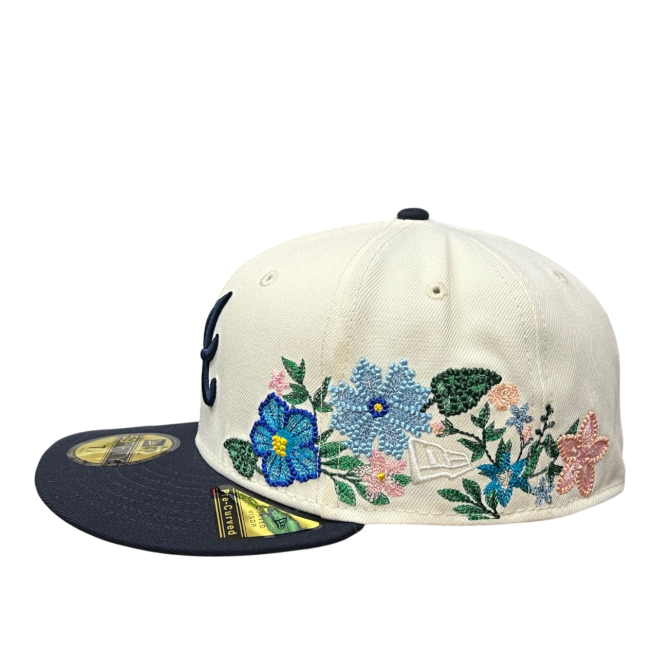 Atlanta Braves Tonal Florals Chrome Navy 59FIFTY Fitted Hat