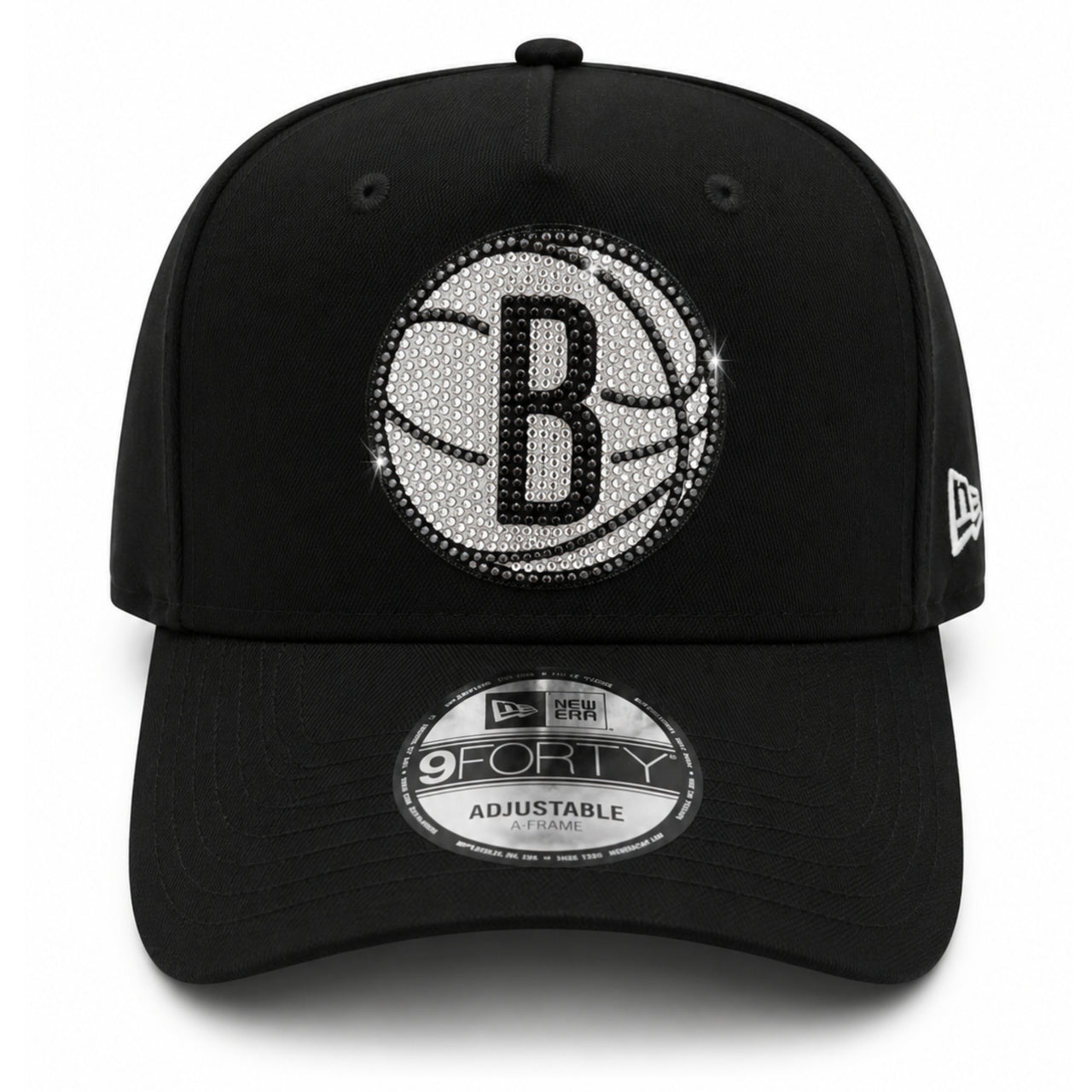 New Era Brooklyn Nets Rhinestone 9FORTY A-Frame Snapback Hat front view