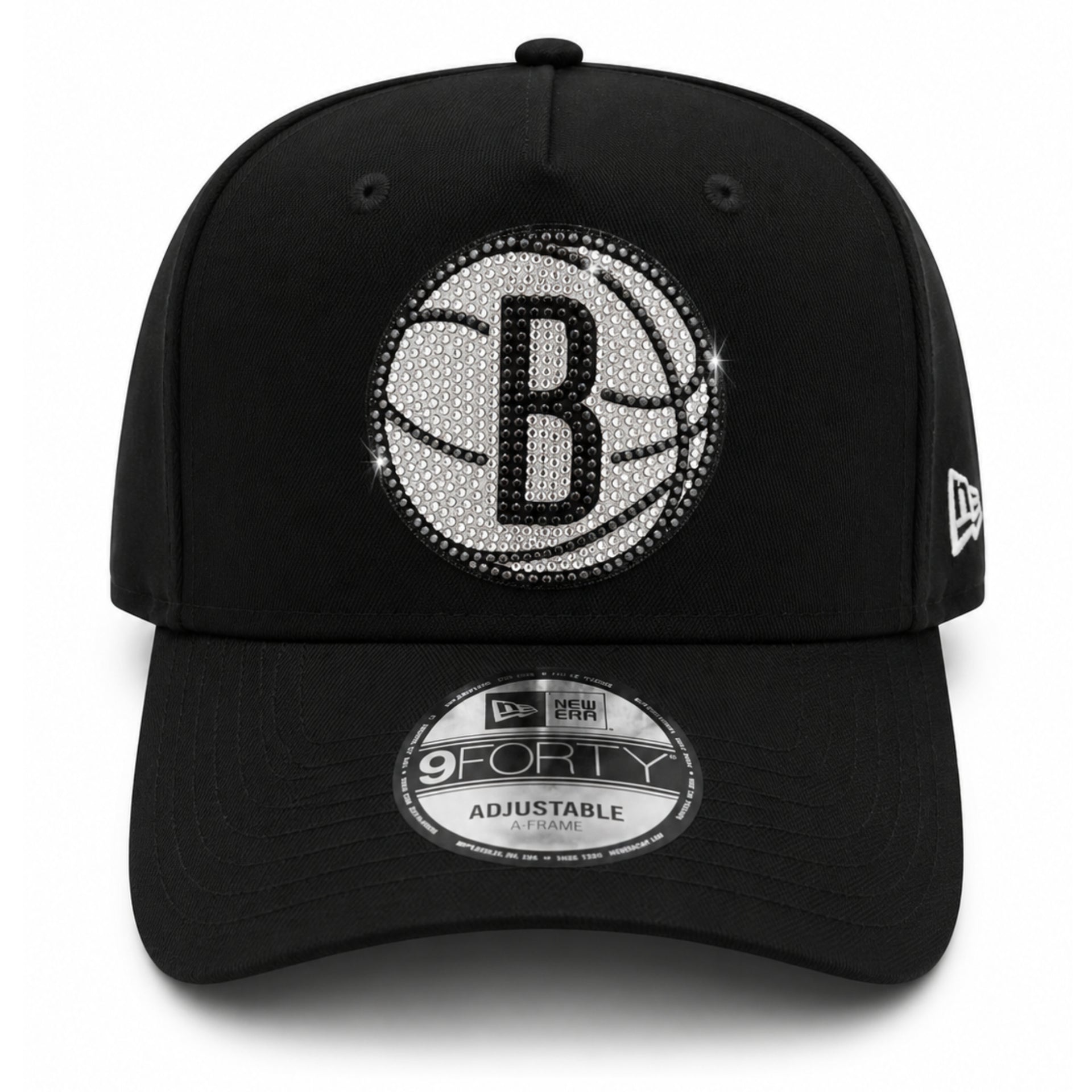 New Era Brooklyn Nets Rhinestone 9FORTY A-Frame Snapback Hat front view
