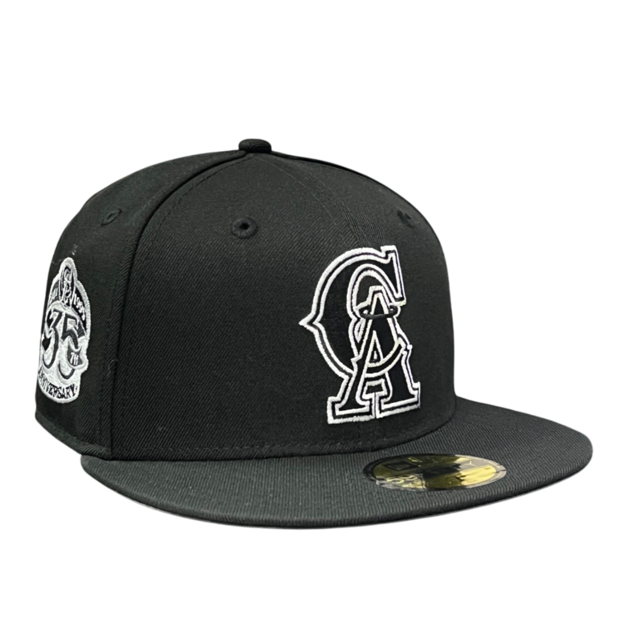 Los Angeles Anaheim Angels Cooperstown CA Black White 59FIFTY Fitted Hat