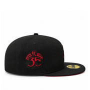 New Era Los Angeles California Angels Black Red 59FIFTY Fitted Hat right side view