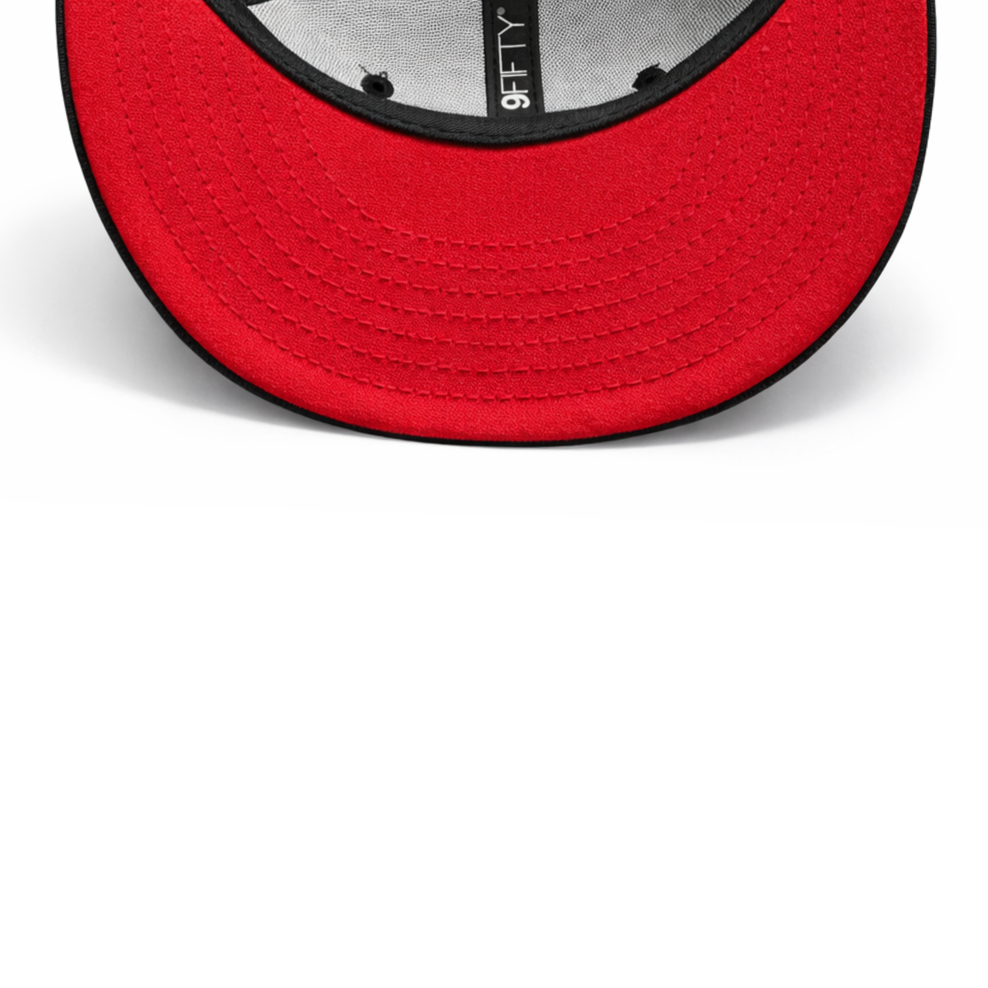 New Era Los Angeles California Angels Black Red 59FIFTY Fitted Hat red under visor view