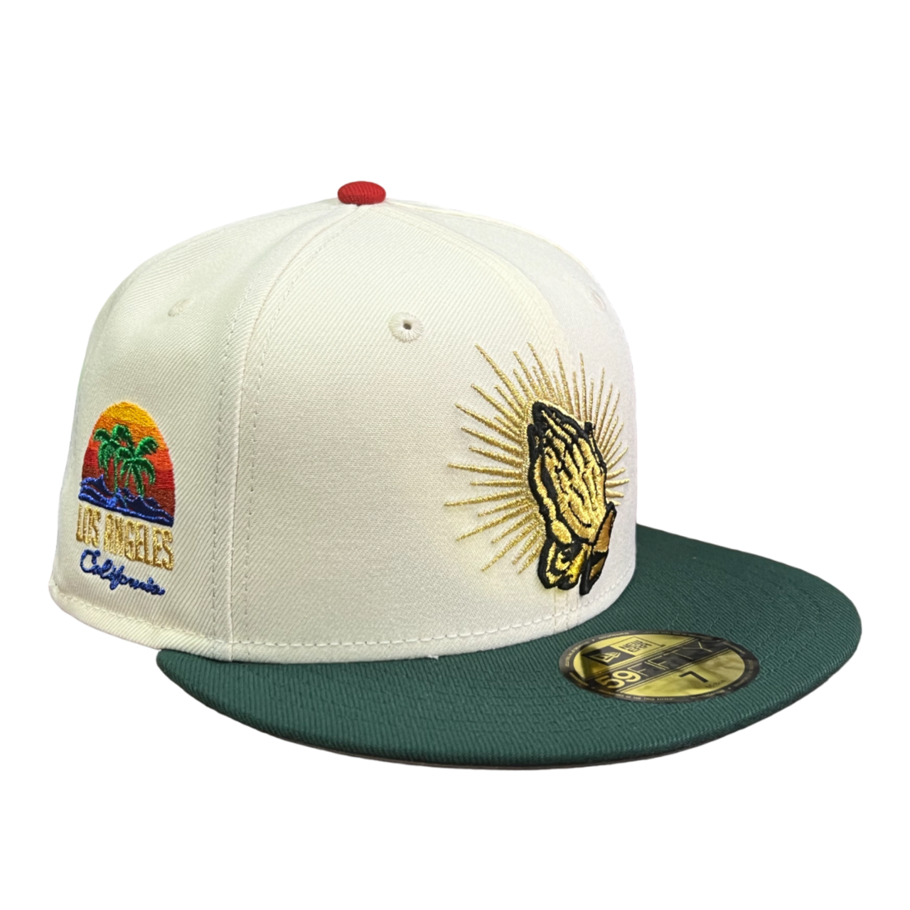 Ivory Green Praying hands Mexico baseball california new era fitted hat