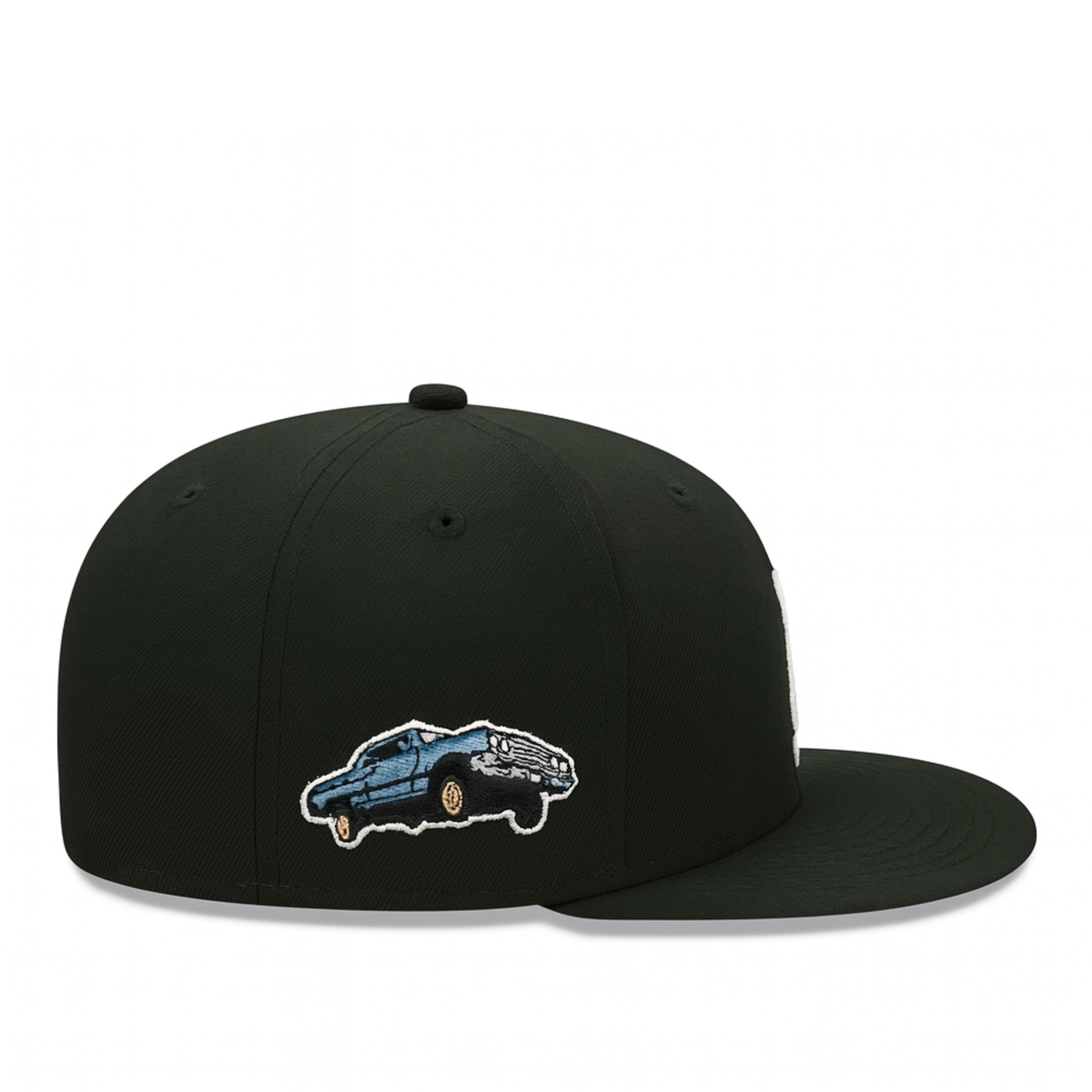 side patch low rider of New Era Los Angeles Dodgers Palm Tree Black 9FIFTY Snapback Hat