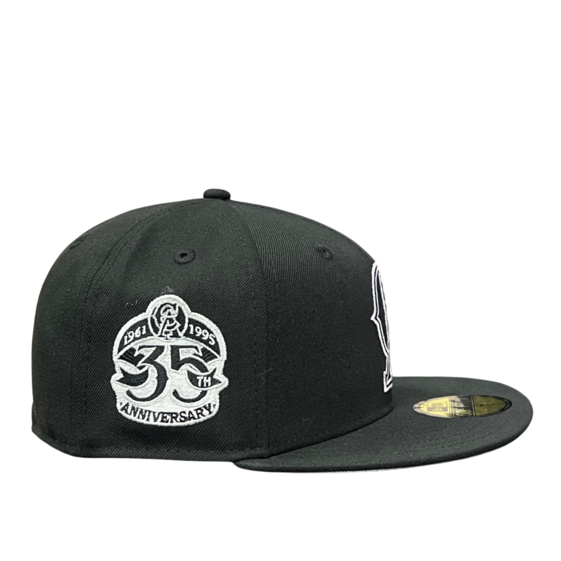 Los Angeles Anaheim Angels Cooperstown CA Black White 59FIFTY Fitted Hat