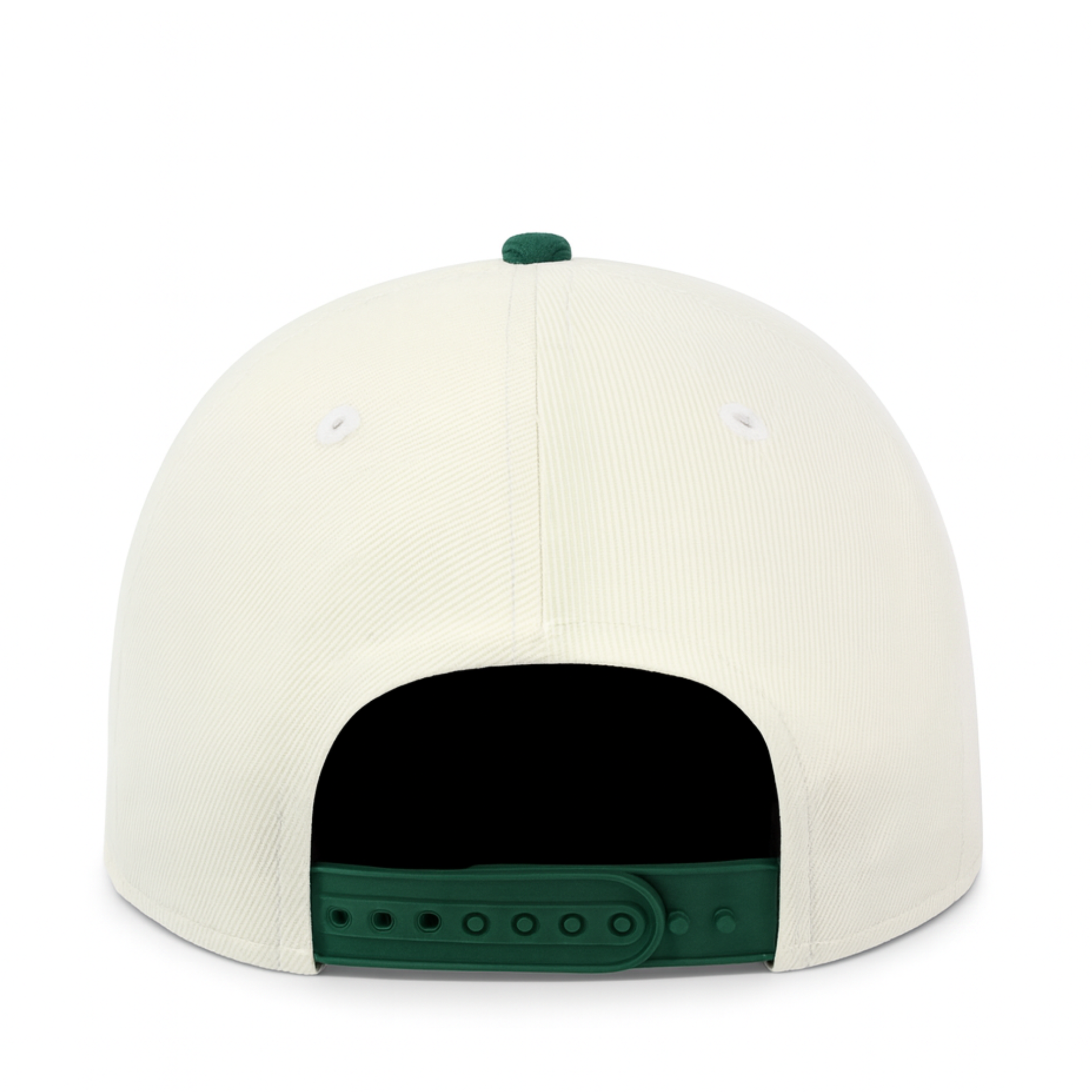 back of New Era Los Angeles Dodgers Upside Down Chrome Dark Green 9FORTY A-Frame Snapback