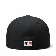 Black baseball cap with MLB logo on a white background