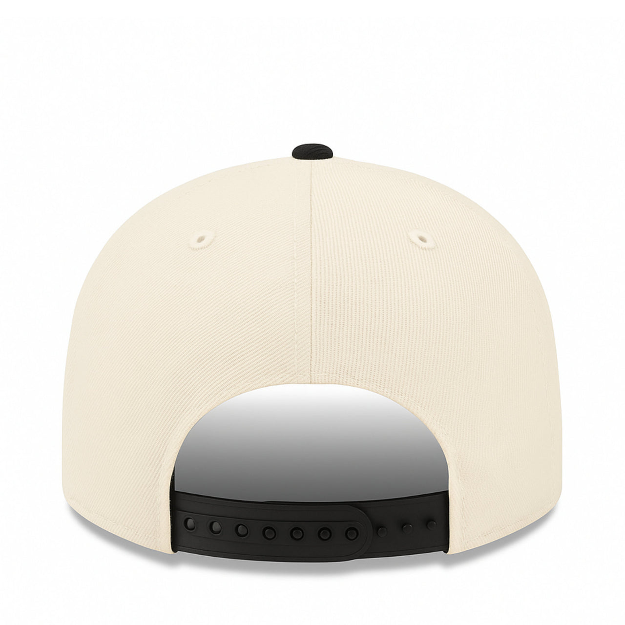 back of New Era Los Angeles Dodgers Upside Down Chrome Black 9FORTY A-Frame Snapback