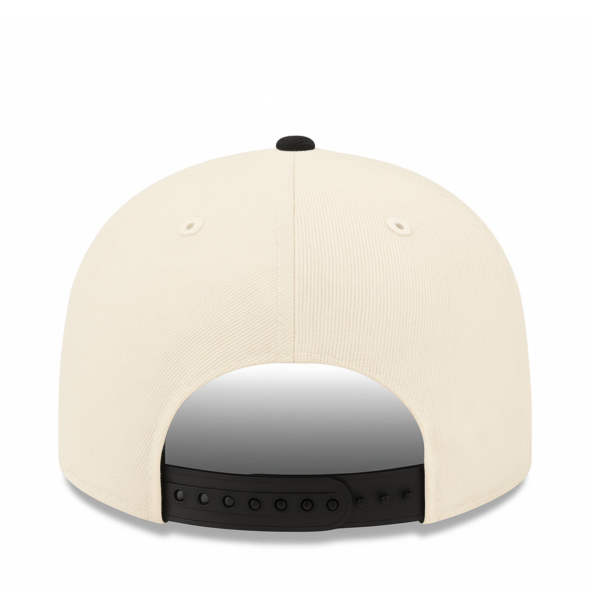 back of New Era Los Angeles Dodgers Upside Down Chrome Black 9FORTY A-Frame Snapback