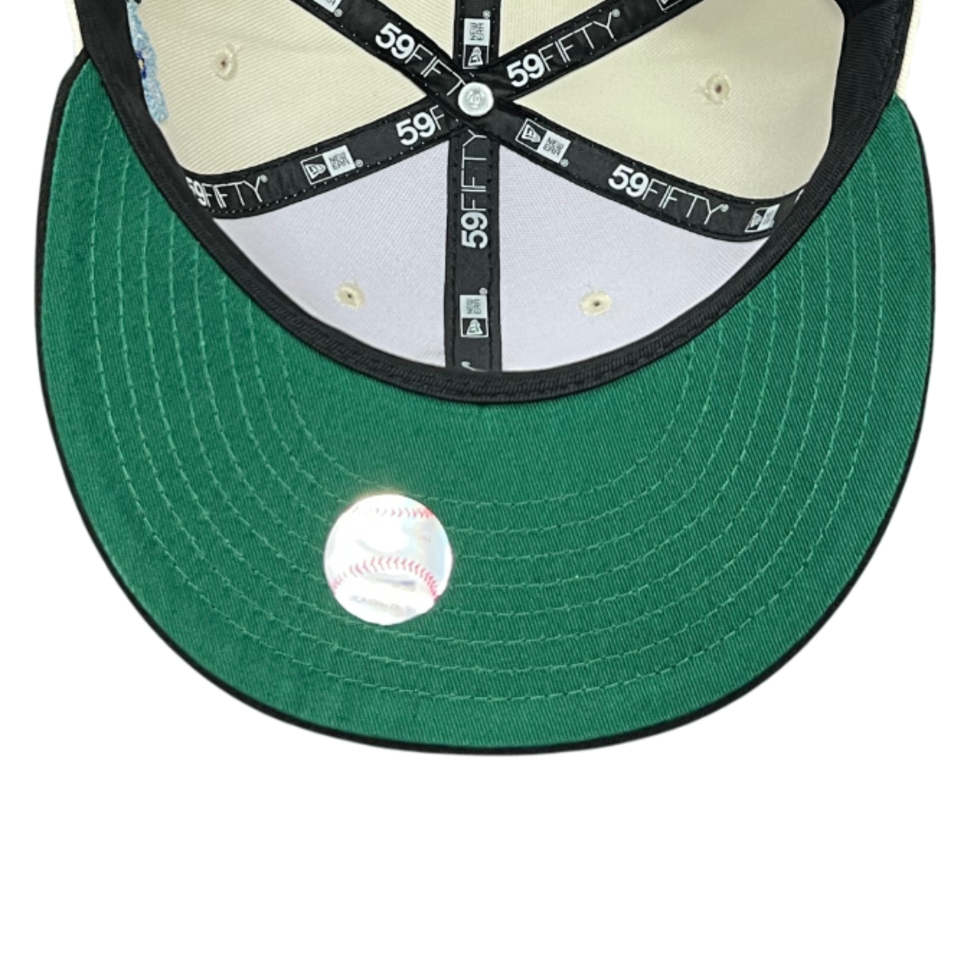 green bottom of Detroit Tigers Tonal Florals Chrome Navy 59FIFTY Fitted Hat