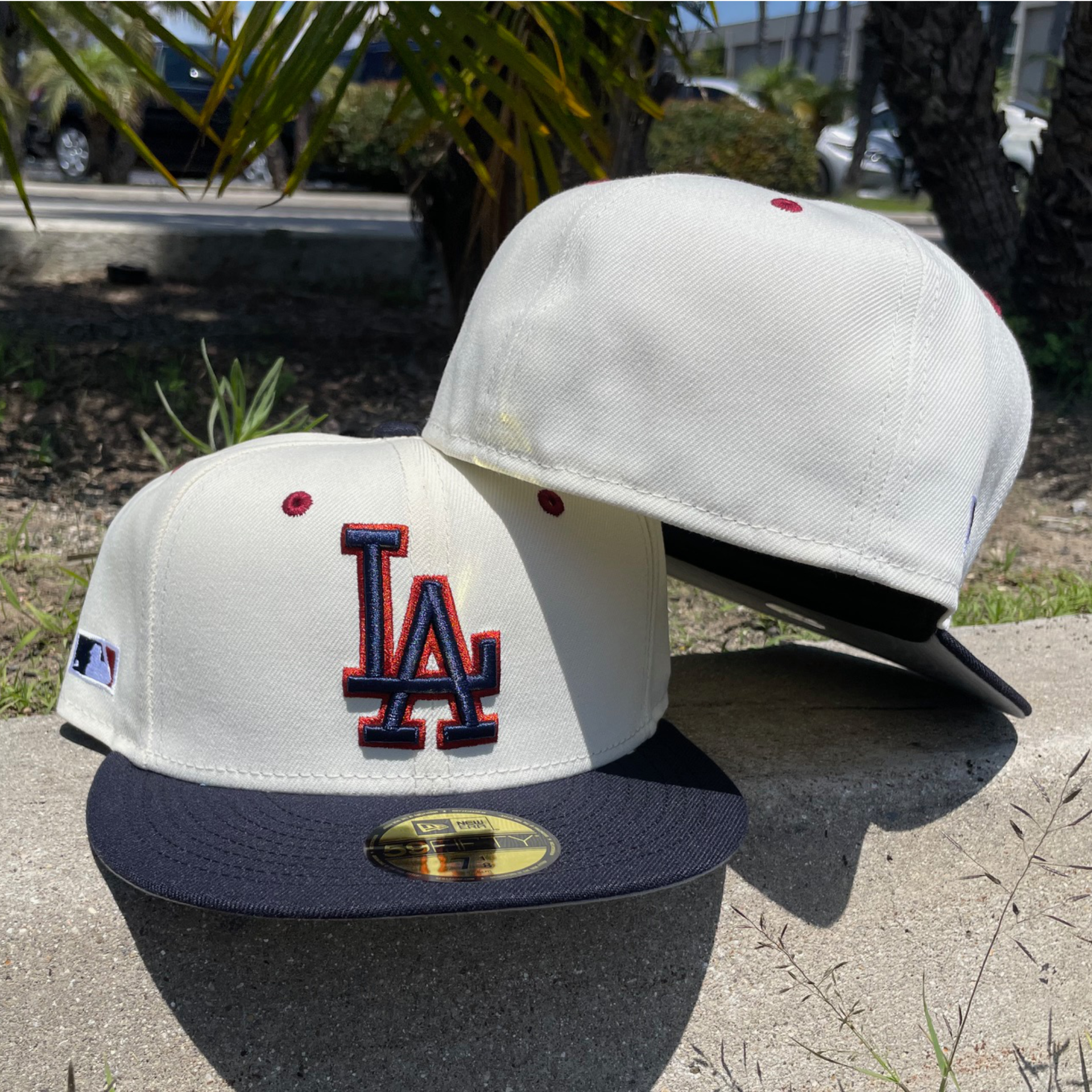 Chrome and Navy 2 tone Los Angeles Dodgers New Era 59FIFTY Fitted Hat