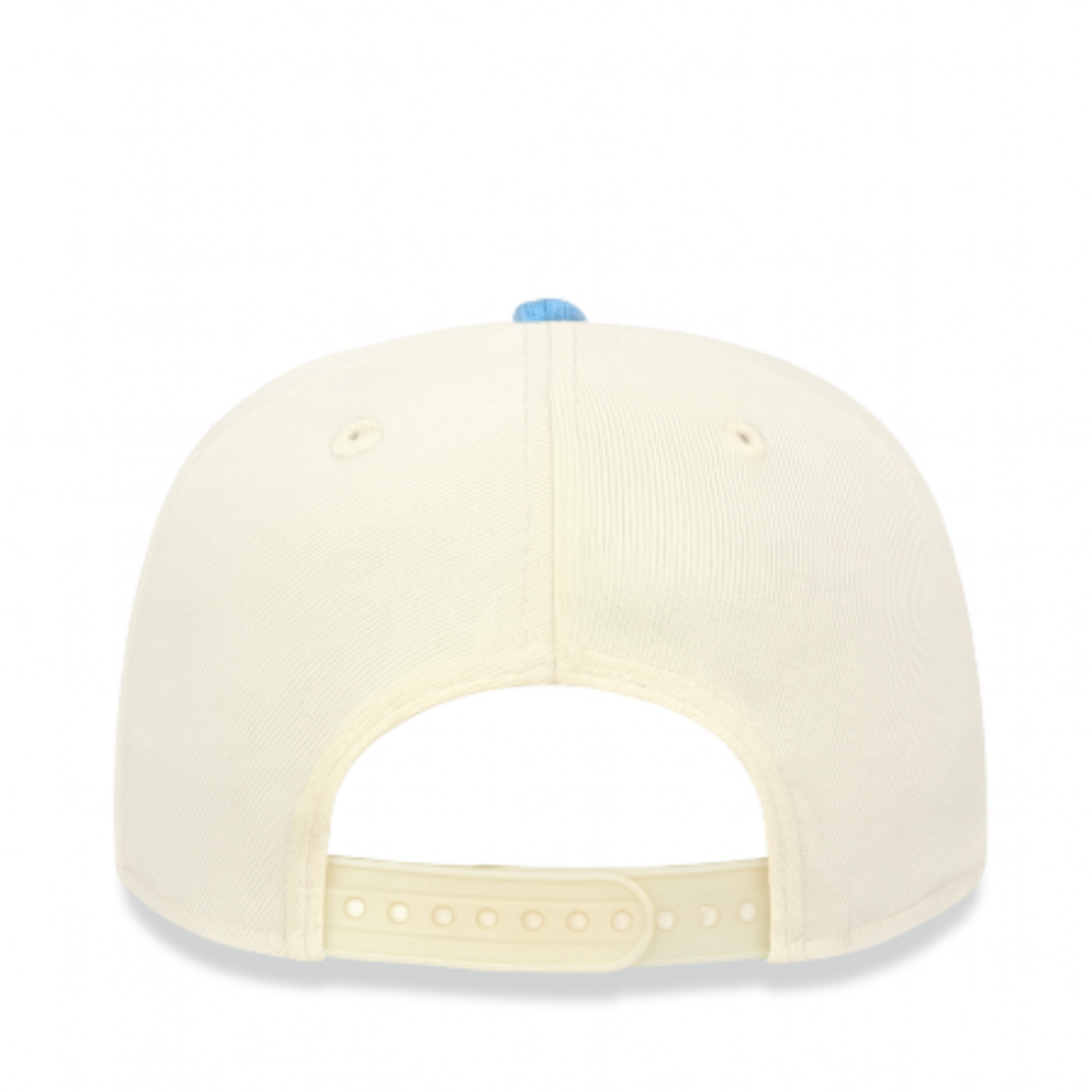 back of Los Angeles Dodgers Chrome Sky Blue Exclusive 9FIFTY Snapback Hat