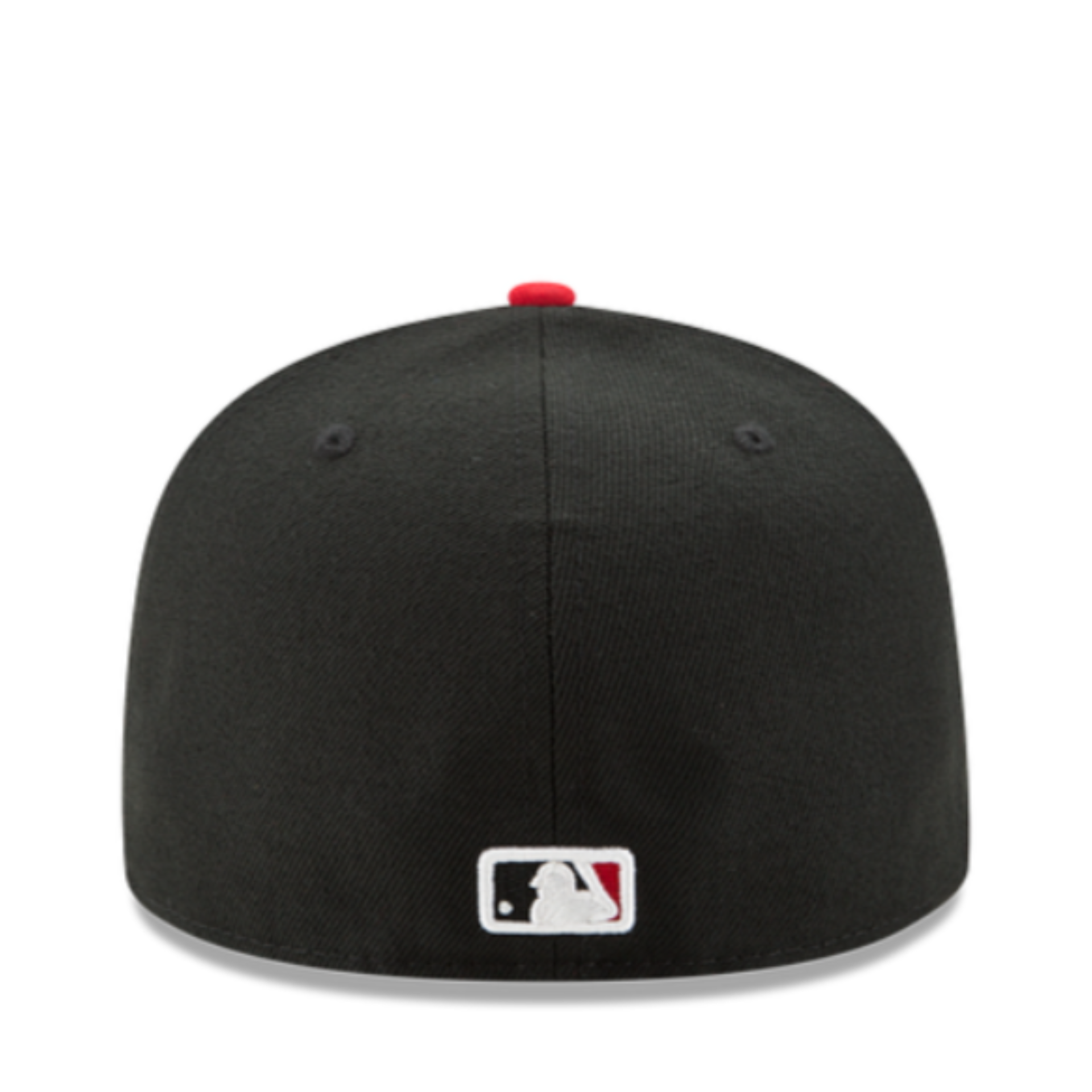 Back View of New Era Cincinnati Reds Authentic Collection Black Red 2 Tone 59FIFTY Fitted Hat
