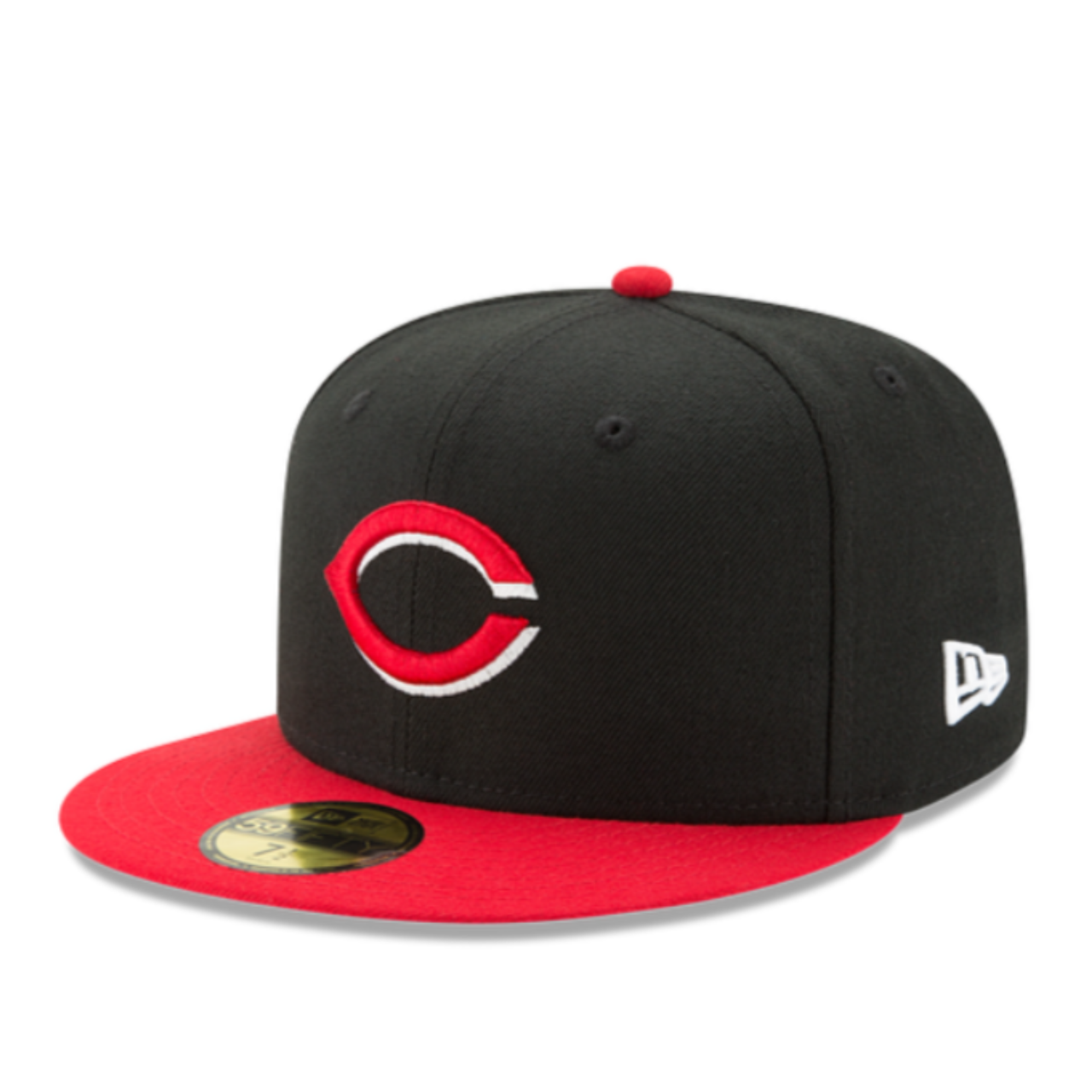 New Era Cincinnati Reds Authentic Collection Black Red 2 Tone 59FIFTY Fitted Hat