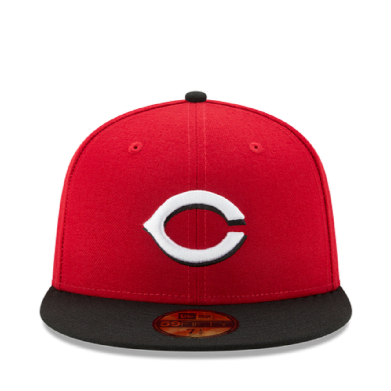 New Era Cincinnati Reds Authentic Collection 59FIFTY Fitted Hat - Red/Black front view