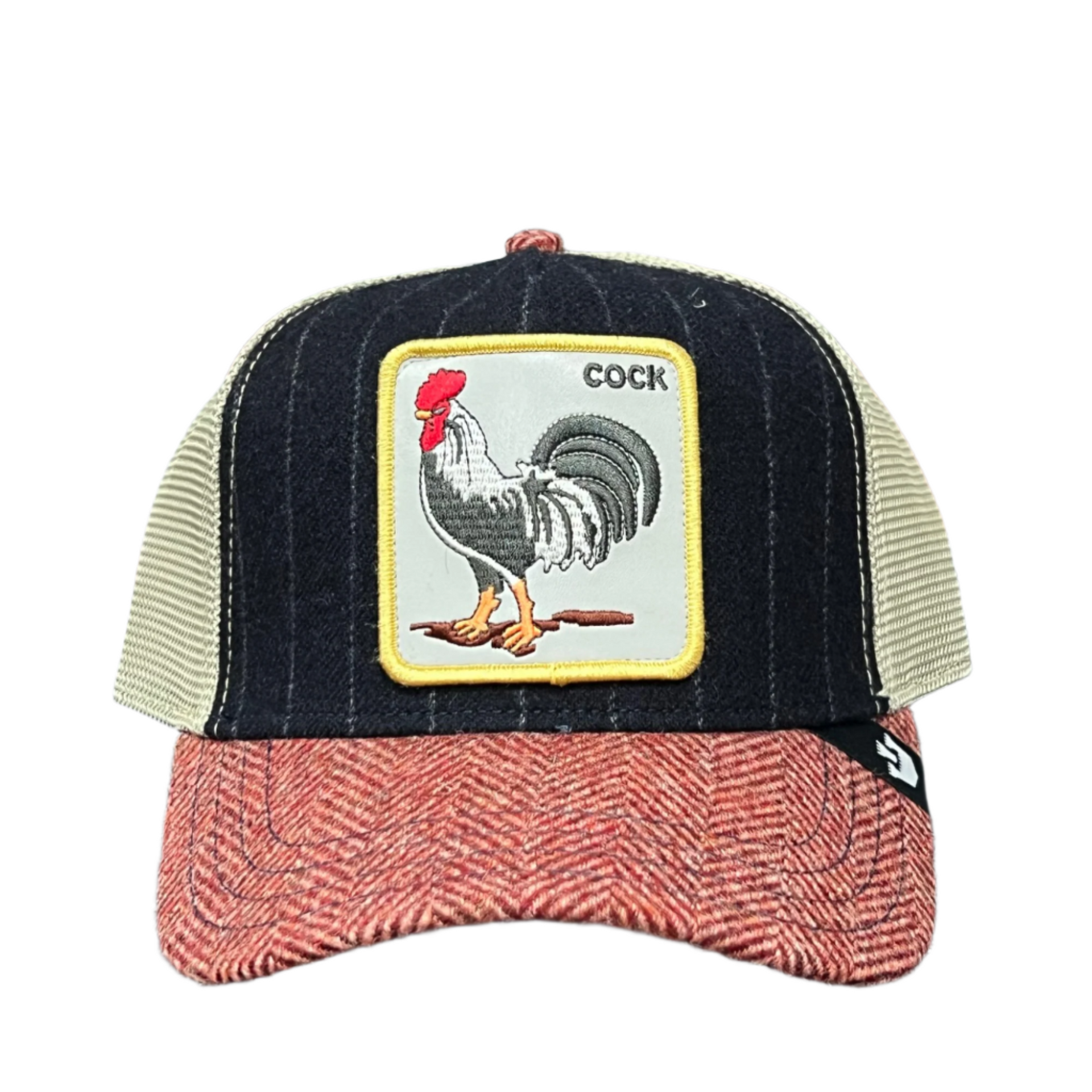 goorin bros cock moon rooster tweed trucker snapback hat