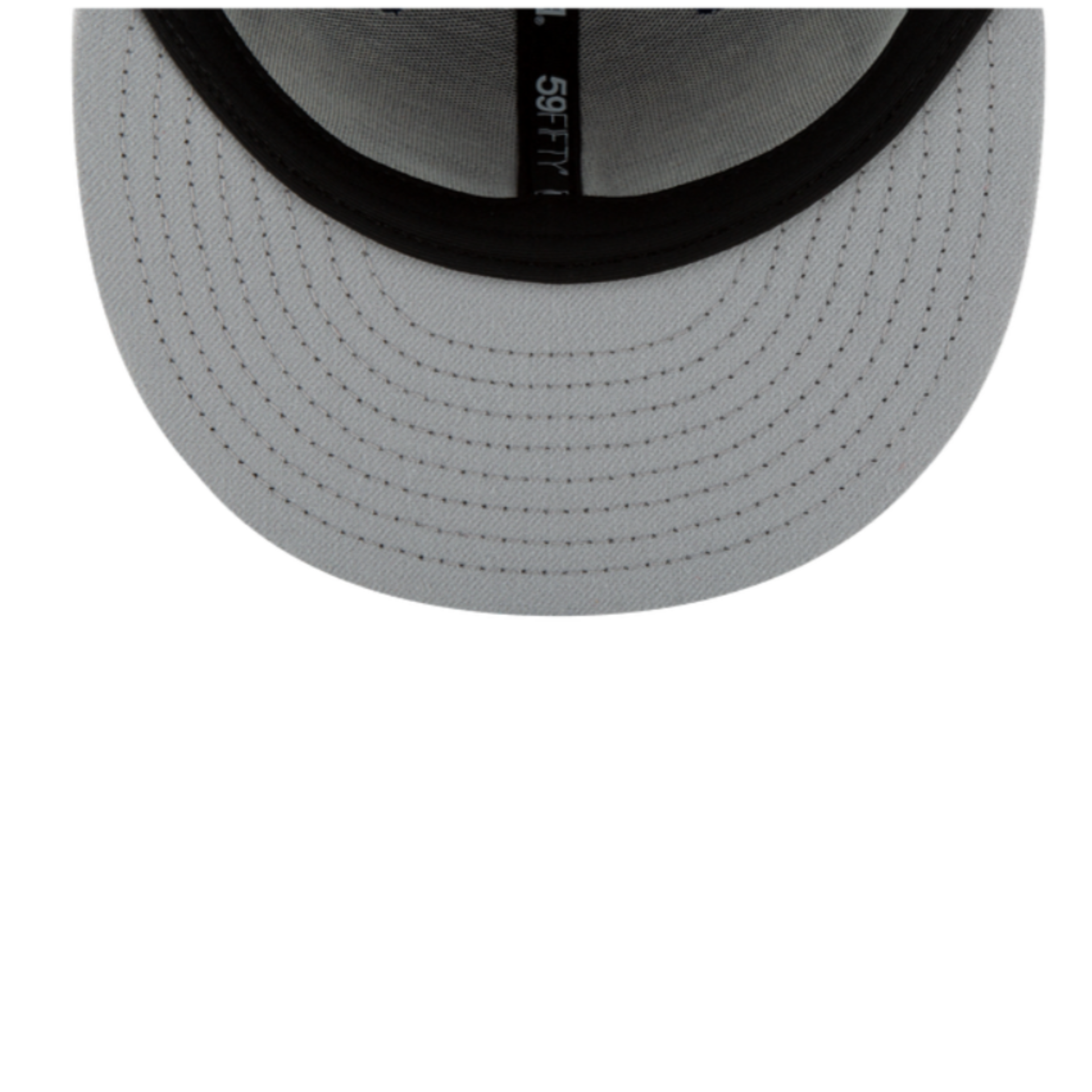 Gray Under Visor View of New Era Colorado Rockies Black and White 59FIFTY Fitted Hat