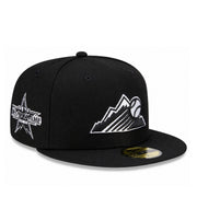 New Era Colorado Rockies 2021 All Star Game Black 59FIFTY Fitted Hat front angle view