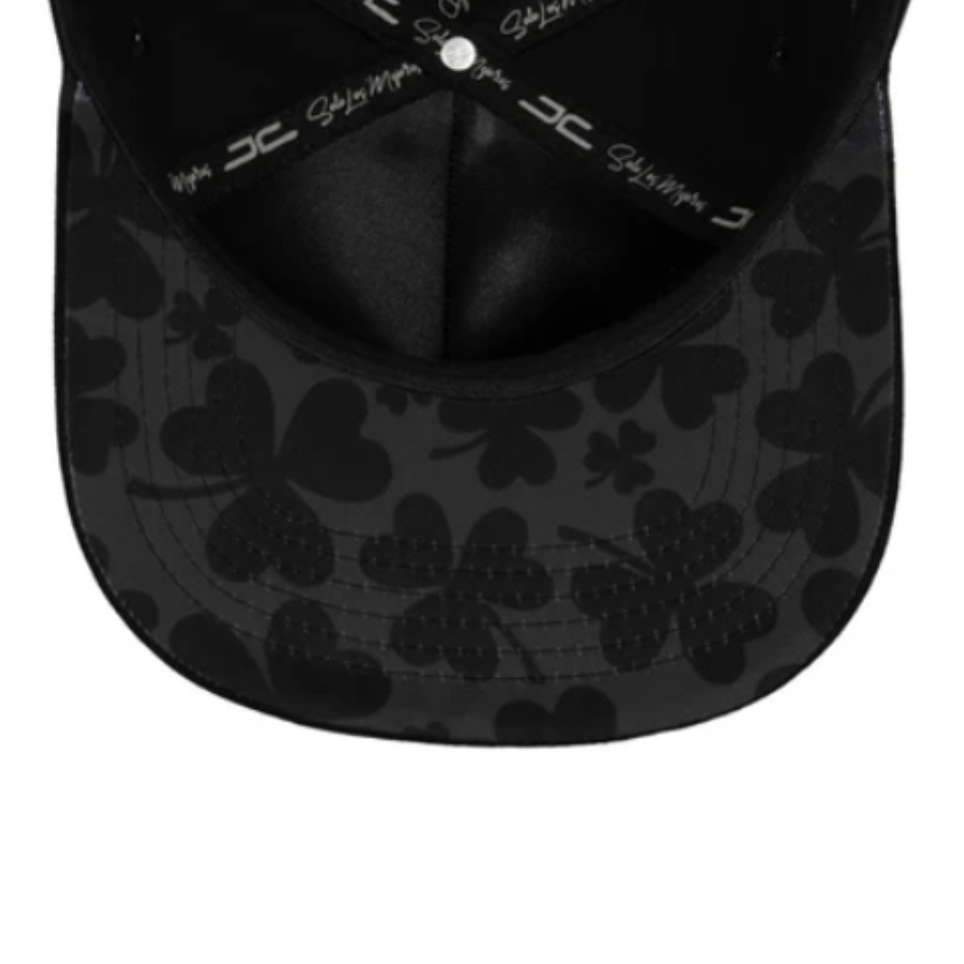 Black JC Black on Black Metal Trebol Logo Snapback Cap