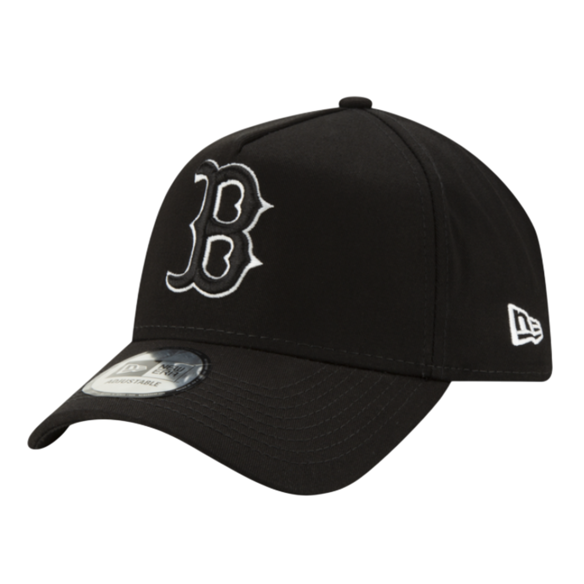 Black with white outlined Boston red sox logo New Era 9FORTY Snapback Hat