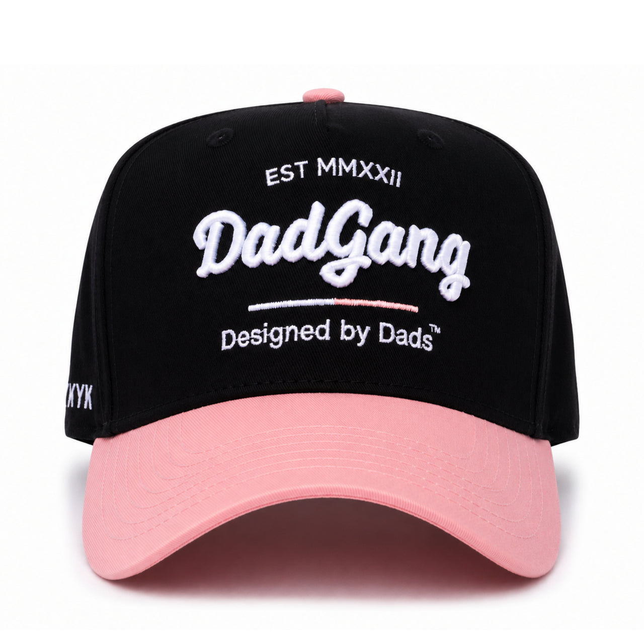 Dad Gang Horsepower Black Pink Snapback Hat front view