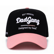 Dad Gang Horsepower Black Pink Snapback Hat front view
