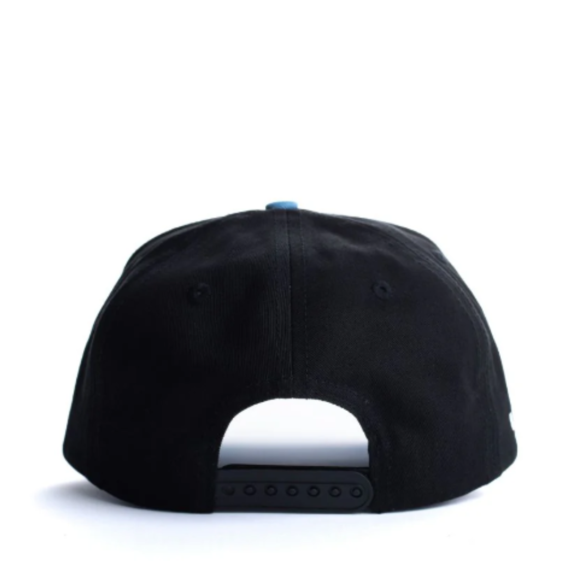 back of Dad Gang Horsepower Black Blue Snapback Hat