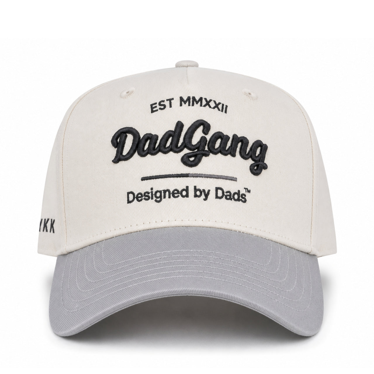 Dad Gang Horsepower Chrome Silver Snapback Hat front view
