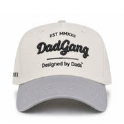 Dad Gang Horsepower Chrome Silver Snapback Hat front view