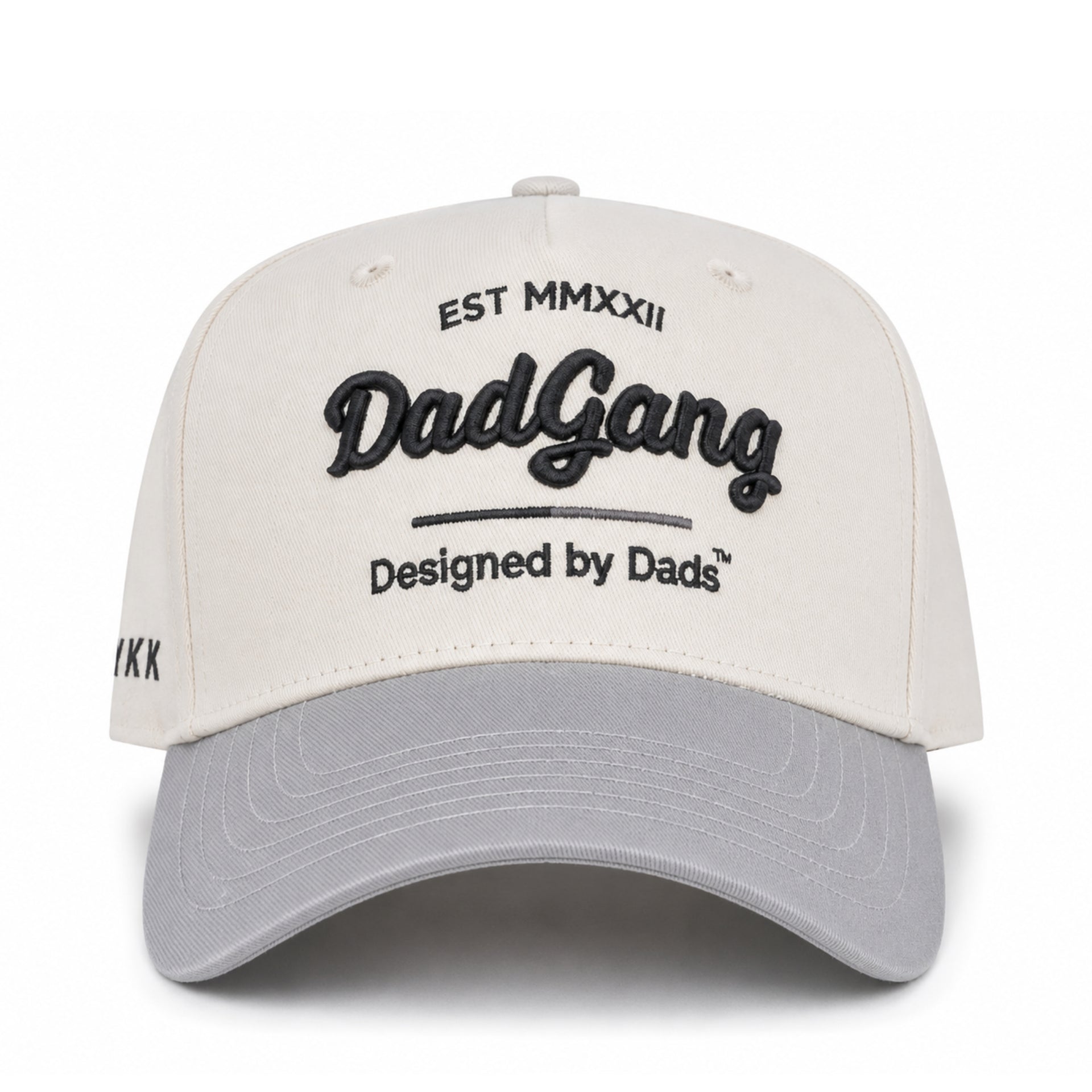 Dad Gang Horsepower Chrome Silver Snapback Hat front view