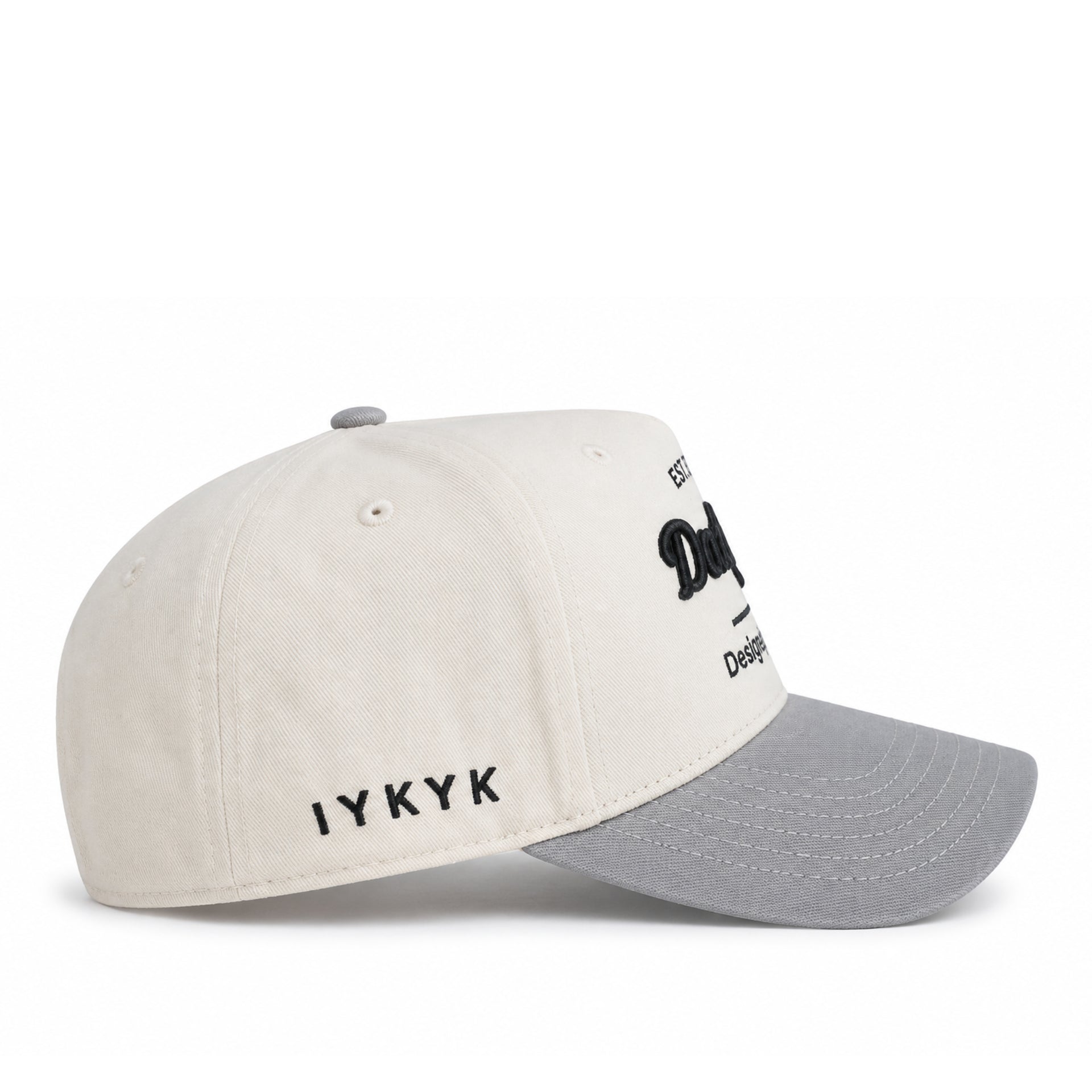 Dad Gang Horsepower Chrome Silver Snapback Hat side view