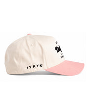 Dad Gang Horsepower Chrome Pink Snapback Hat side view