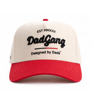 Dad Gang Horsepower Chrome Red Snapback Hat front view