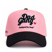 Dad Gang Dad's Heart Pink Black Snapback Hat front view