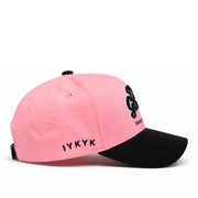 Dad Gang Dad's Heart Pink Black Snapback Hat side view