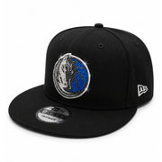 New Era Dallas Mavericks Rhinestone Black 9FIFTY Snapback Hat angle view