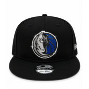 New Era Dallas Mavericks Rhinestone Black 9FIFTY Snapback Hat front view