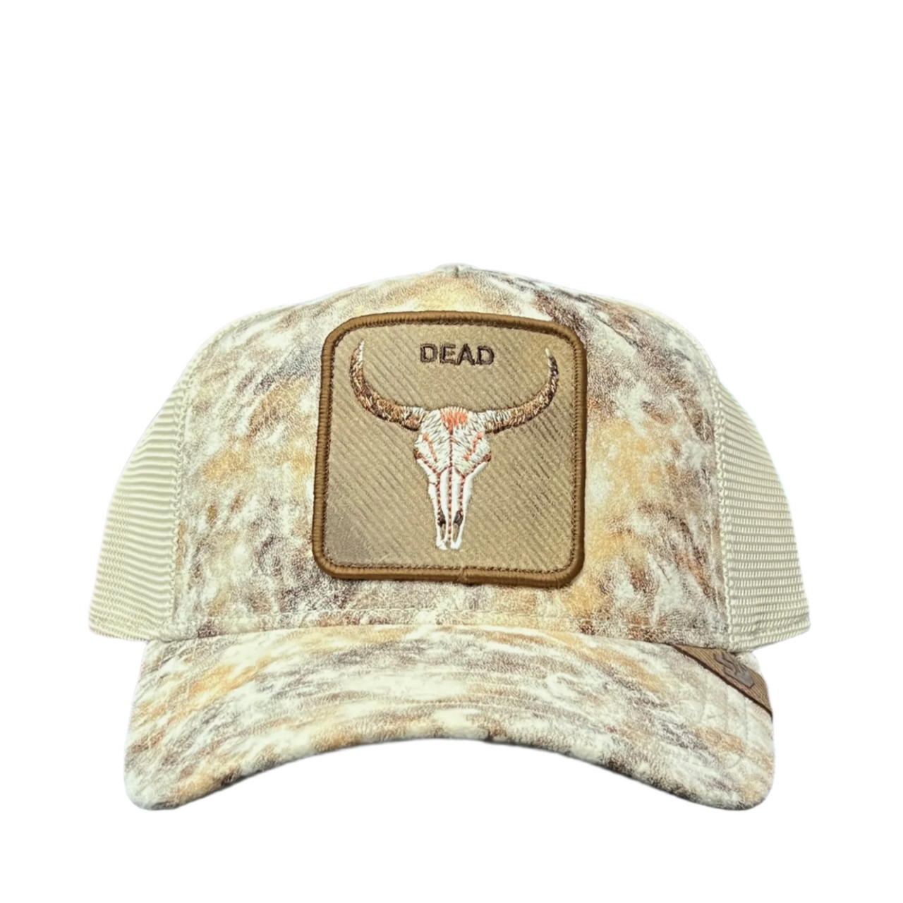 the goorin bros dead skull horn trucker snapback hat